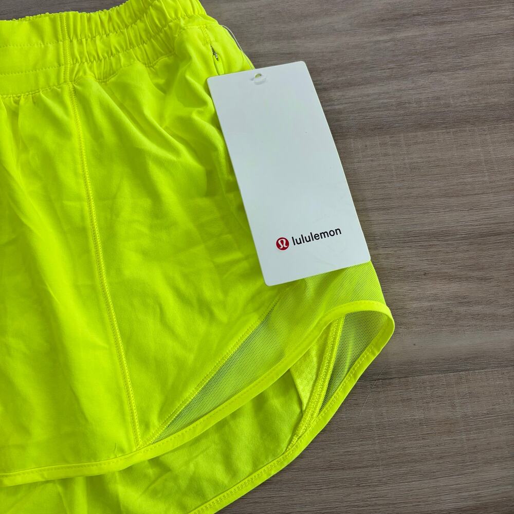 NWT Lululemon Hotty Hot Short II Long 4" Highlight Yellow Women Size 10 - Picture 2 of 7